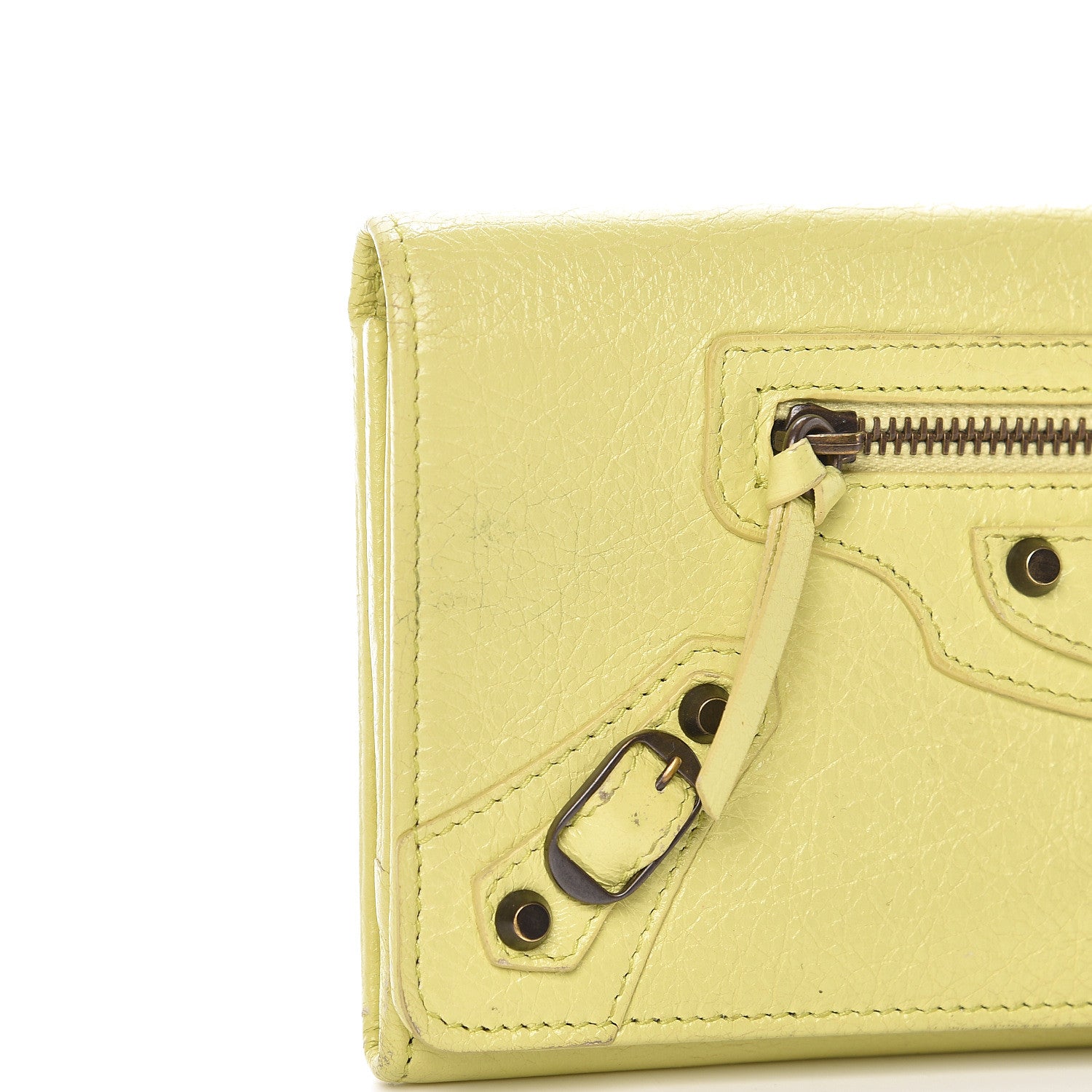 Balenciaga Agneau Classic Hardware Money Wallet Jaune Citronnade 13 of 15