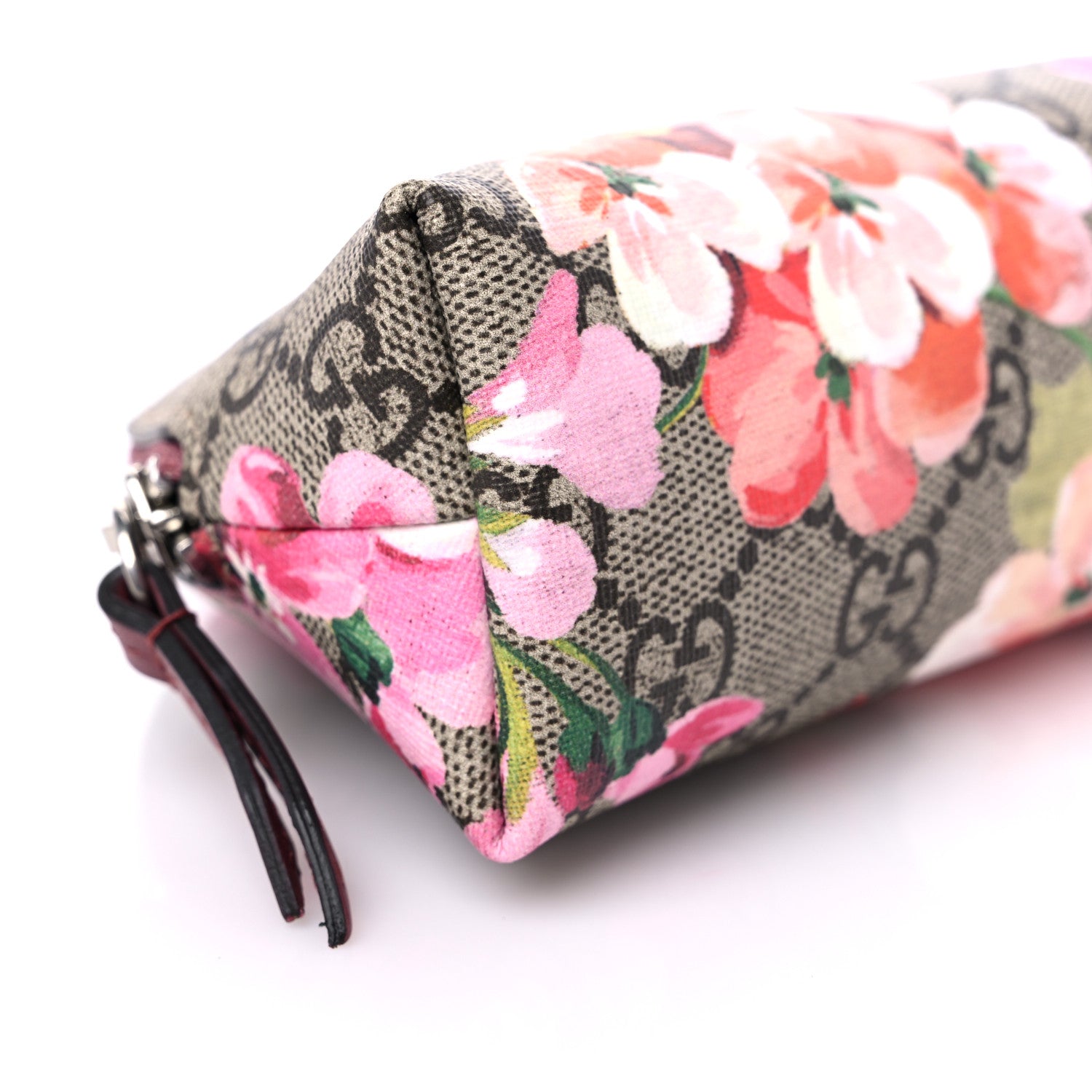 Gucci GG Supreme Monogram Blooms Small Pouch Cosmetic Case Beige Multicolor Dry Rose 8 of 9