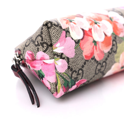 Gucci GG Supreme Monogram Blooms Small Pouch Cosmetic Case Beige Multicolor Dry Rose 8 of 9