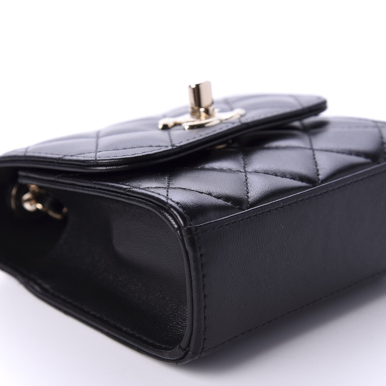 Chanel Lambskin Quilted Mini Trendy CC Chain Wallet Black 5 of 11