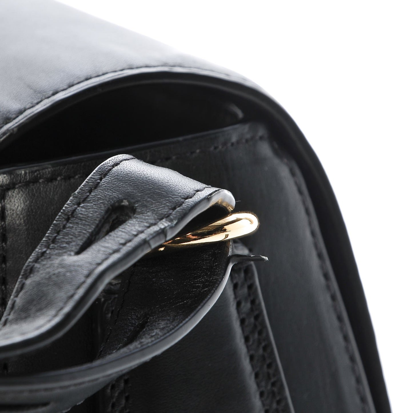 Calfskin Small Lia Sling Black Pale Gold Hardware