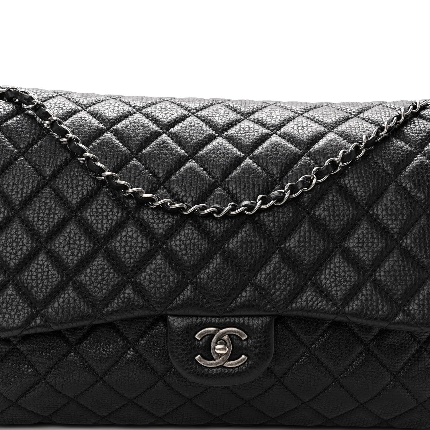 Chanel Calfskin Quilted Small XXL Travel Flap Bag Black 7 of 9