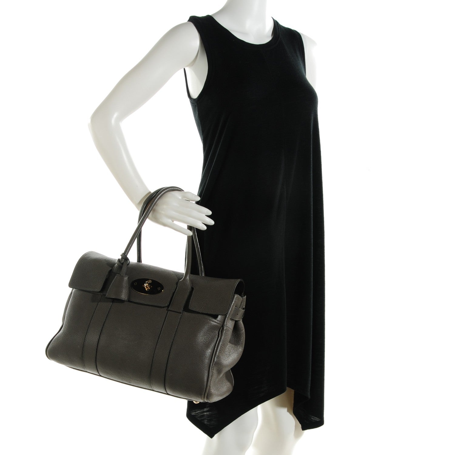 Mulberry Classic Grain Calfskin Bayswater Mole Grey 2 of 7