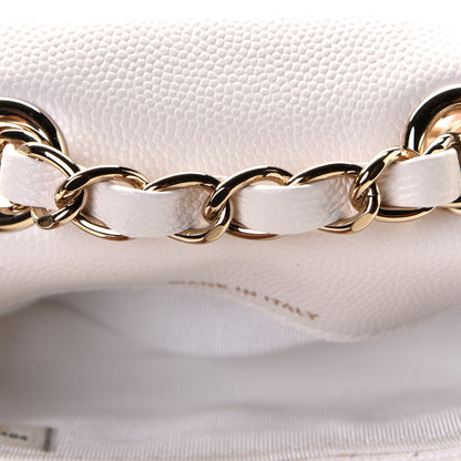 Chanel Caviar Quilted Mini Chain Belt Bag White 6 of 9