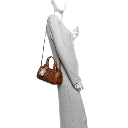 Miu Miu Calfskin Logo Basket Bag Cognac 2 of 11