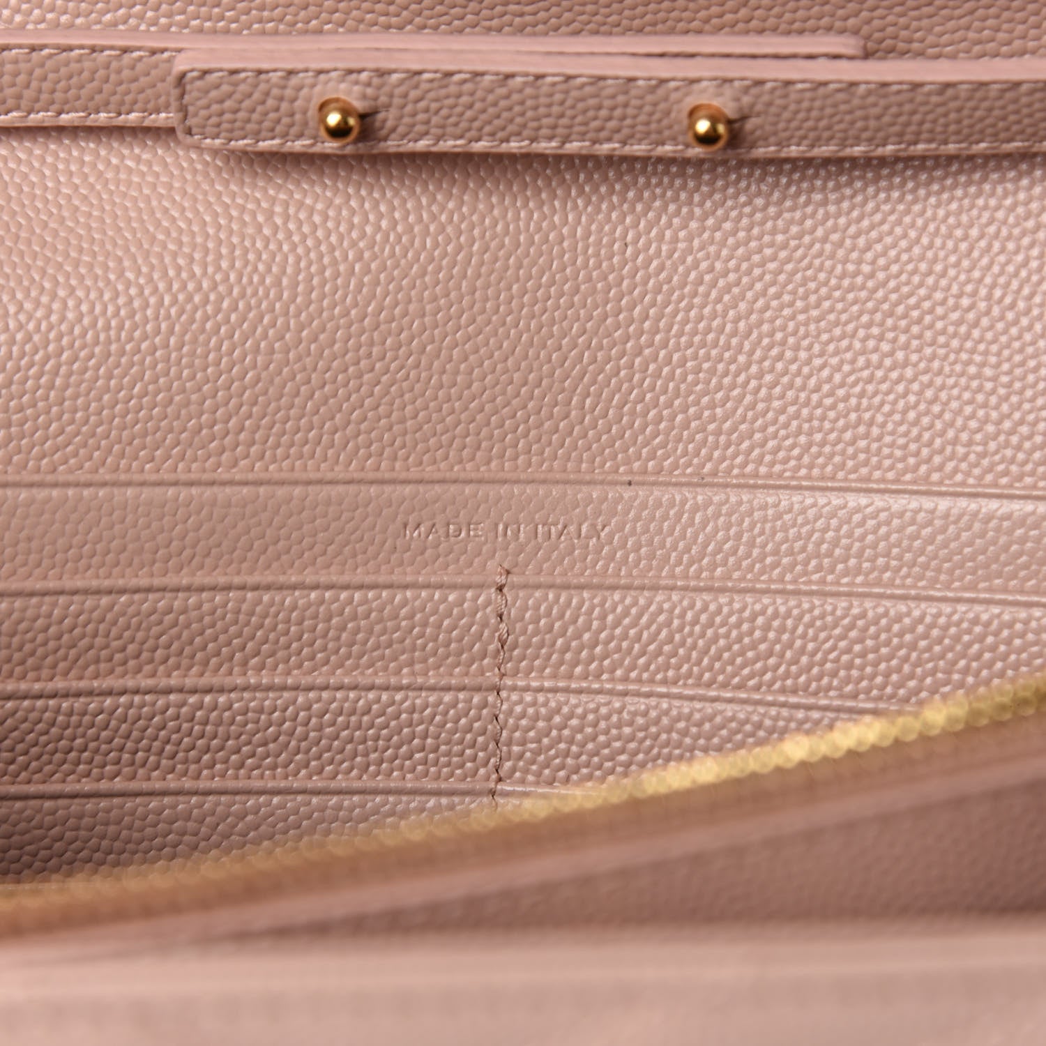Saint Laurent Grain De Poudre Matelasse Chevron Monogram Chain Wallet Pale Blush 10 of 13