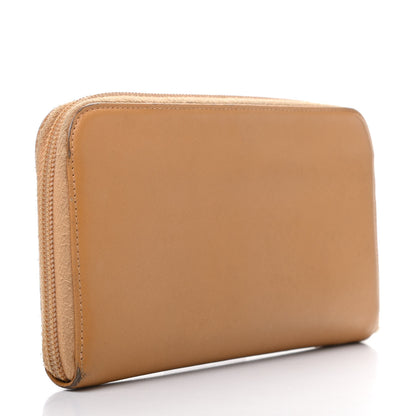 Prada Saffiano Triangle Zip Around Wallet Gold Miele 3 of 10