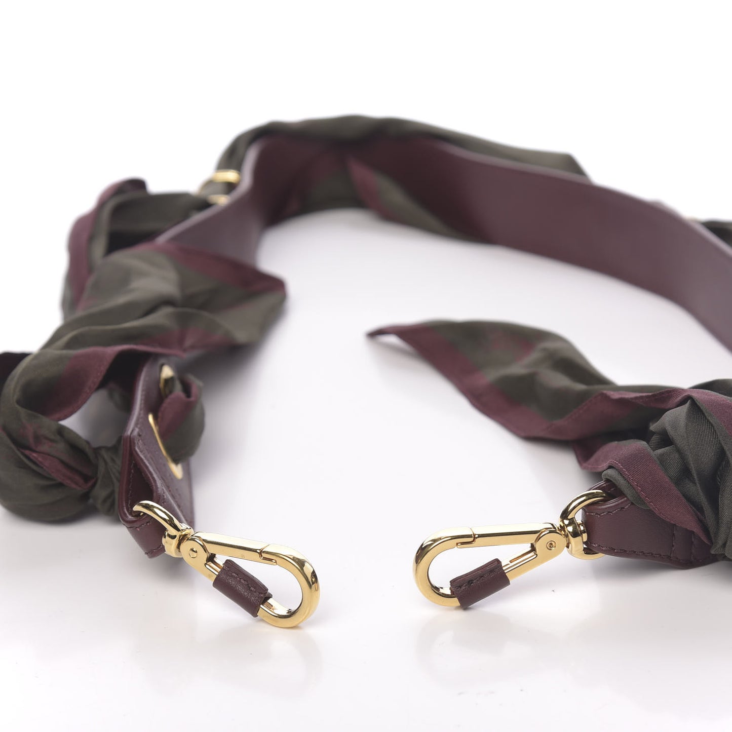 Calfskin Silk Little Horses Scarf Strap Deep Forest