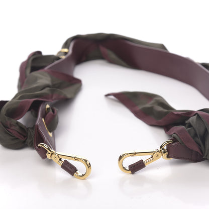 Chloe Calfskin Silk Little Horses Scarf Strap Deep Forest 3 of 4