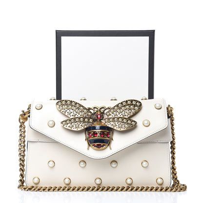 Gucci Nappa Pearl Studded Mini Queen Margaret Broadway Shoulder Bag Mystic White 9 of 9
