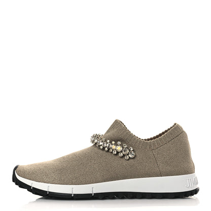 Jimmy Choo Knit Crystal Verona Sneaker 37 Beige 1 of 8