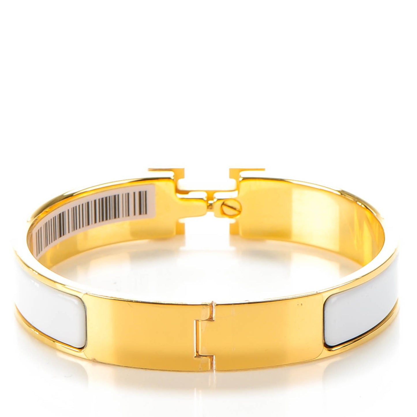 Enamel Narrow Clic Clac H Bracelet PM White