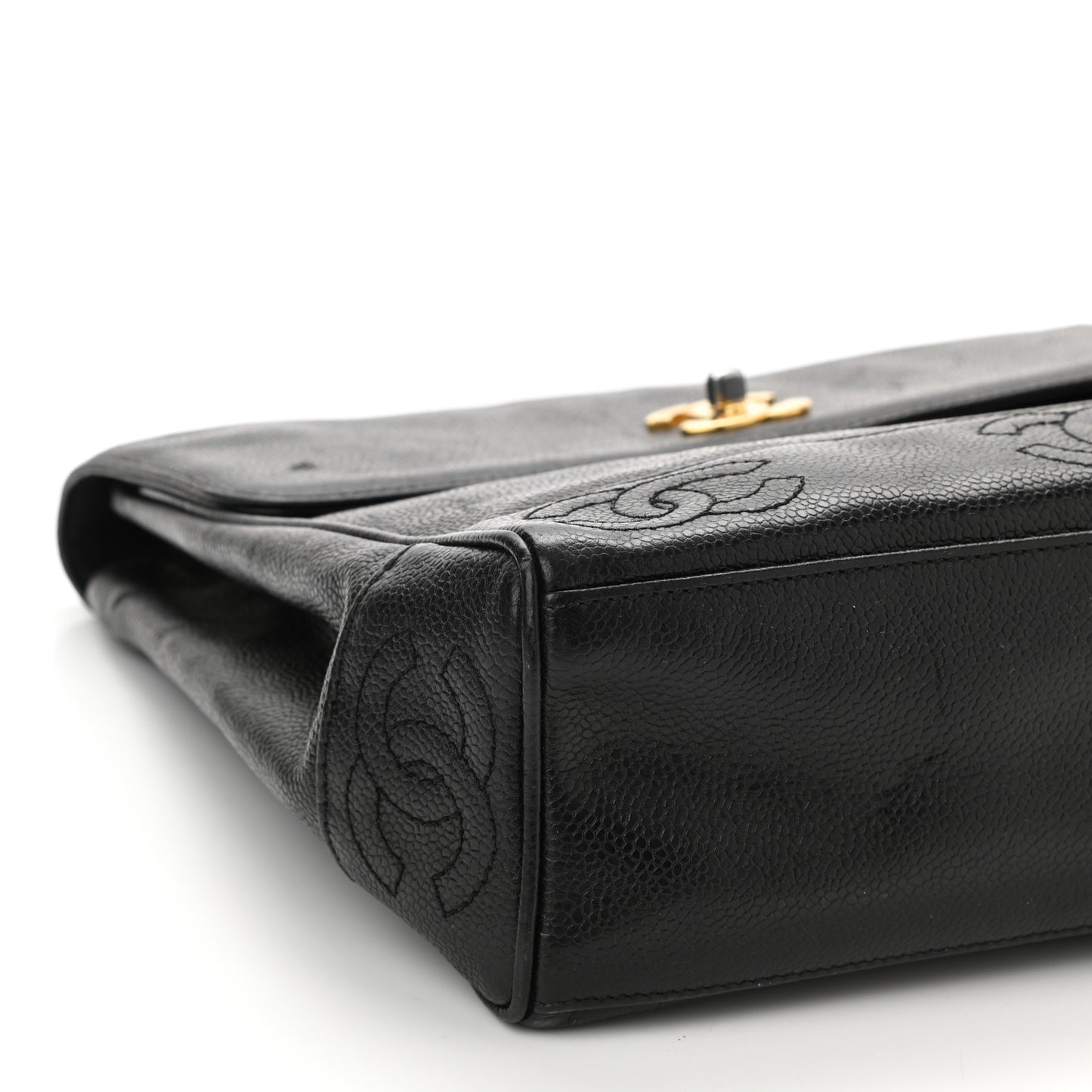 Caviar Flap Shoulder Bag Black