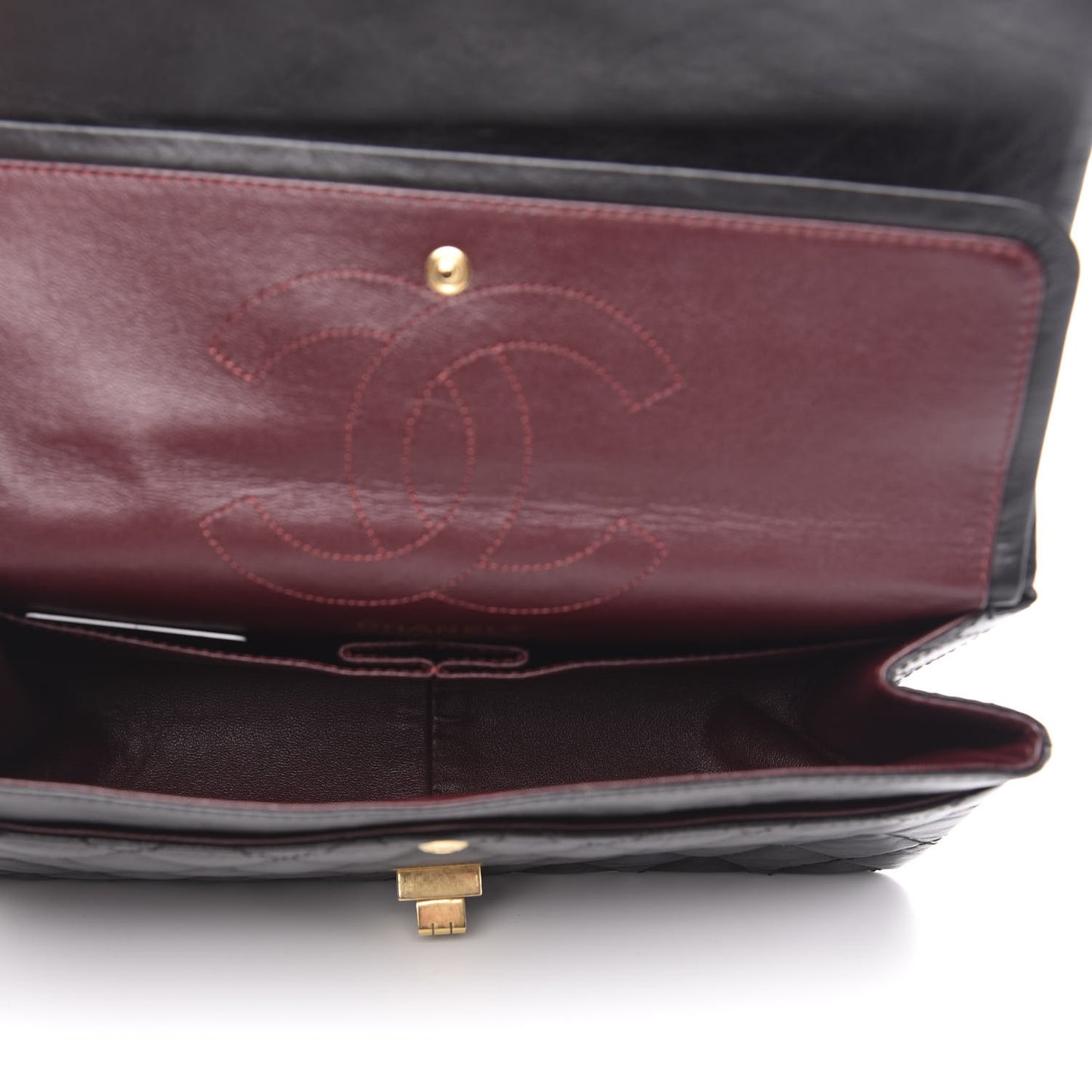 Aged Calfskin Quilted 2.55 Reissue 226 Flap Black