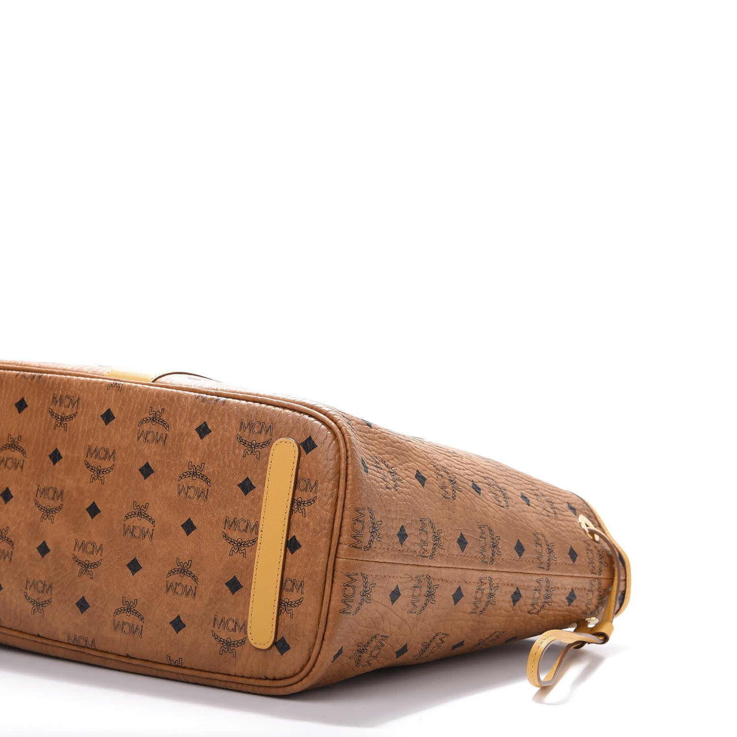 MCM Visetos Medium Liz Reversible Shopper Tote Cognac Yellow 9 of 21