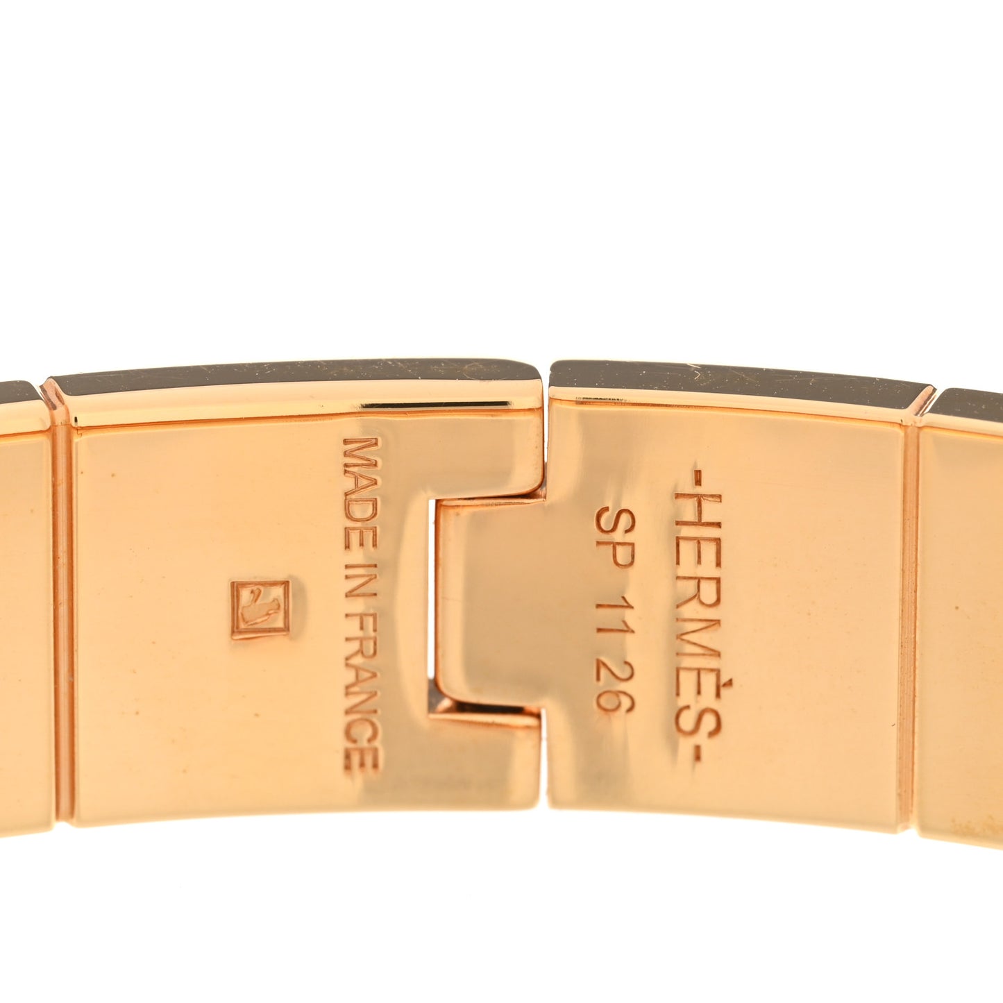 Enamel Charniere Uni Narrow Hinged Bracelet M Black