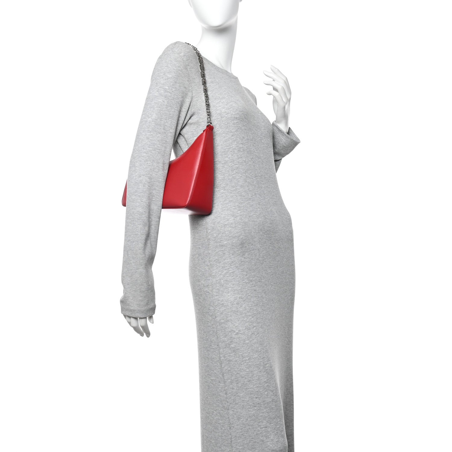Givenchy Smooth Calfskin Small Moon Cut Out Shoulder Bag Dark Red