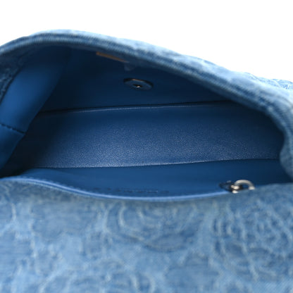 Chanel Denim Quilted Camellia Sweetheart Mini Flap Blue 5 of 10