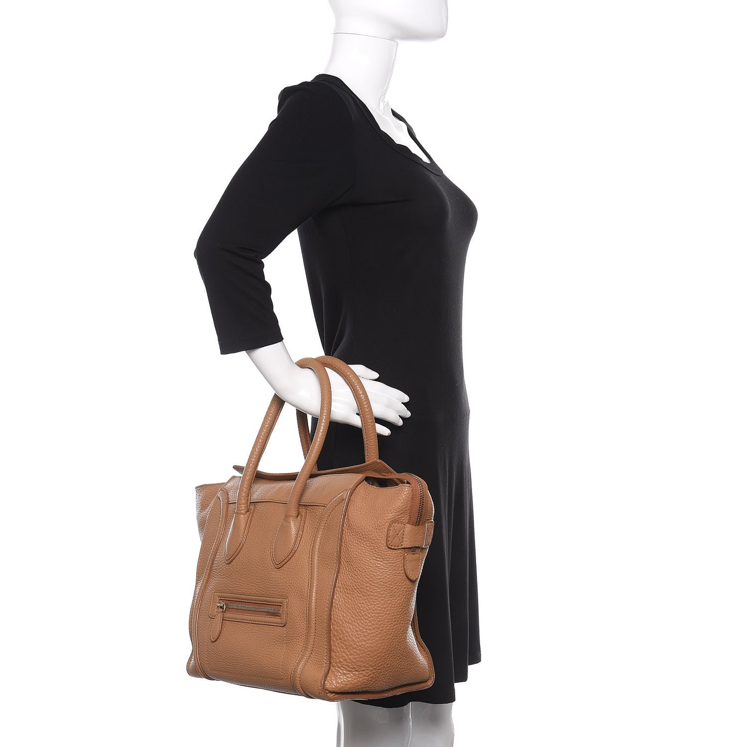 Celine Pebbled Calfskin Mini Luggage Camel 2 of 14