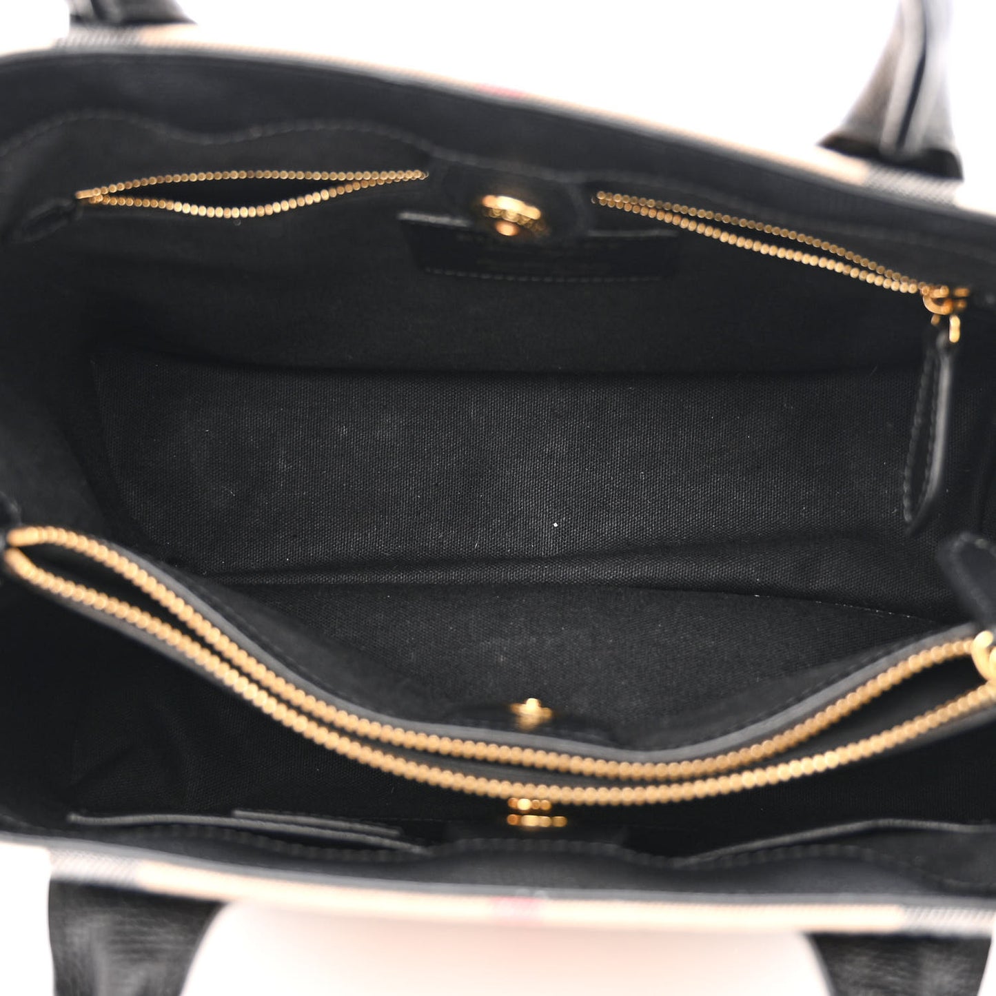 House Check Grainy Calfskin Medium Banner Tote Black
