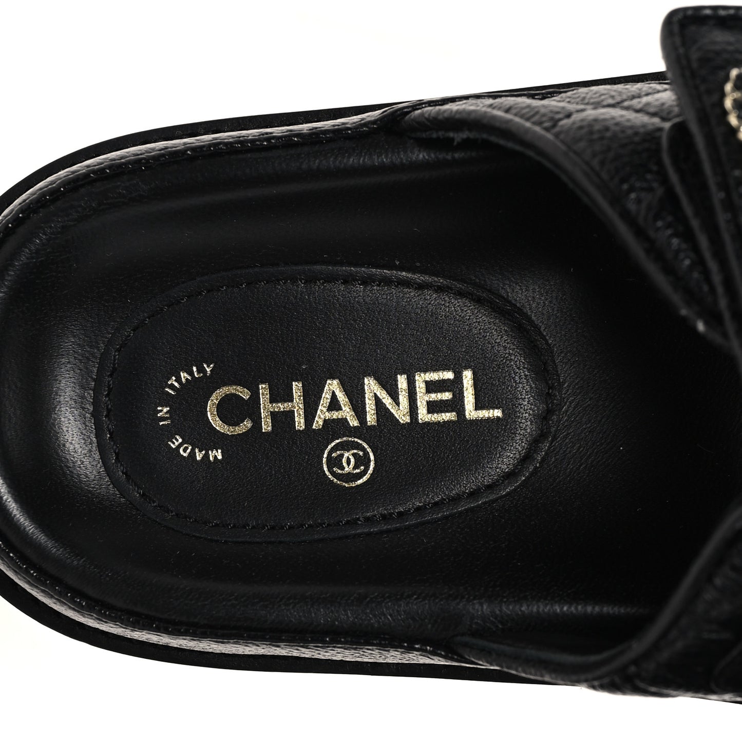 Grained Calfskin Velcro Dad Sandals 35 Black