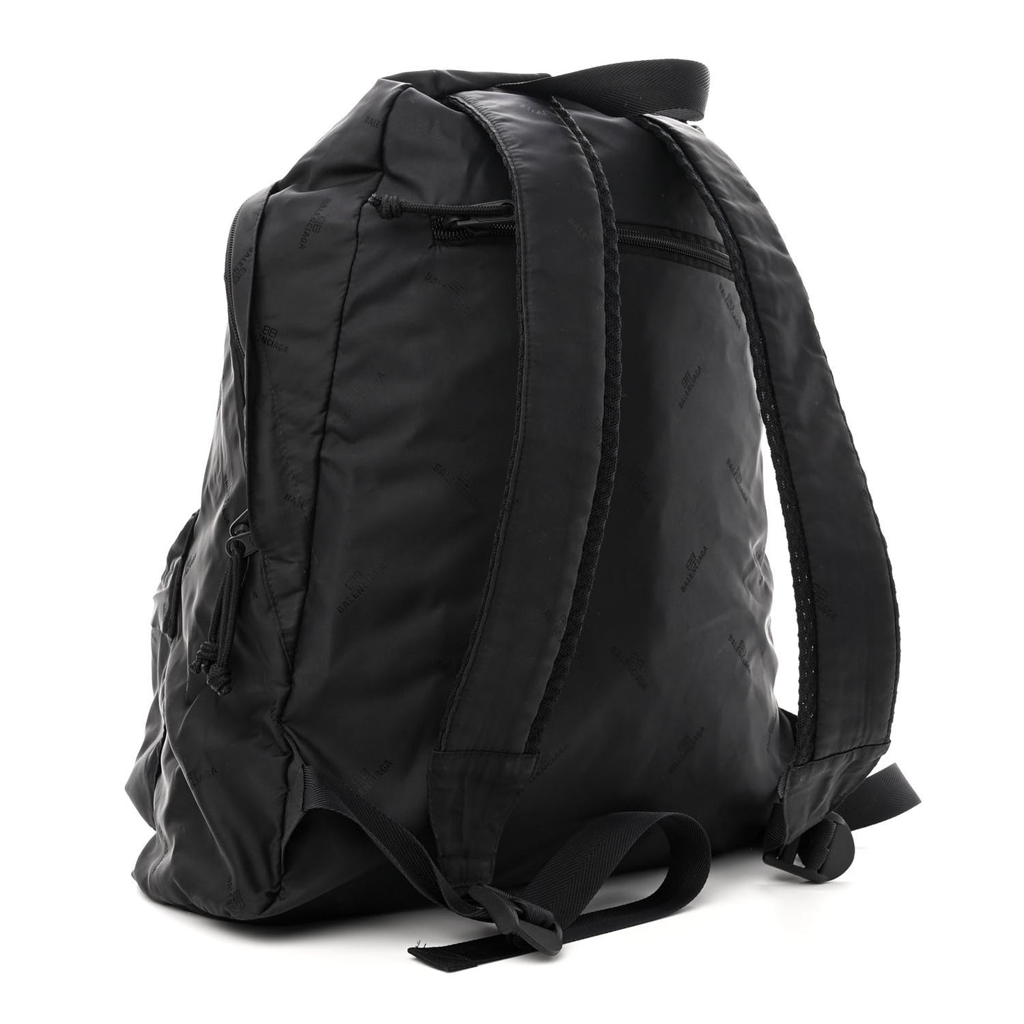 Nylon Allover Logo Backpack Black