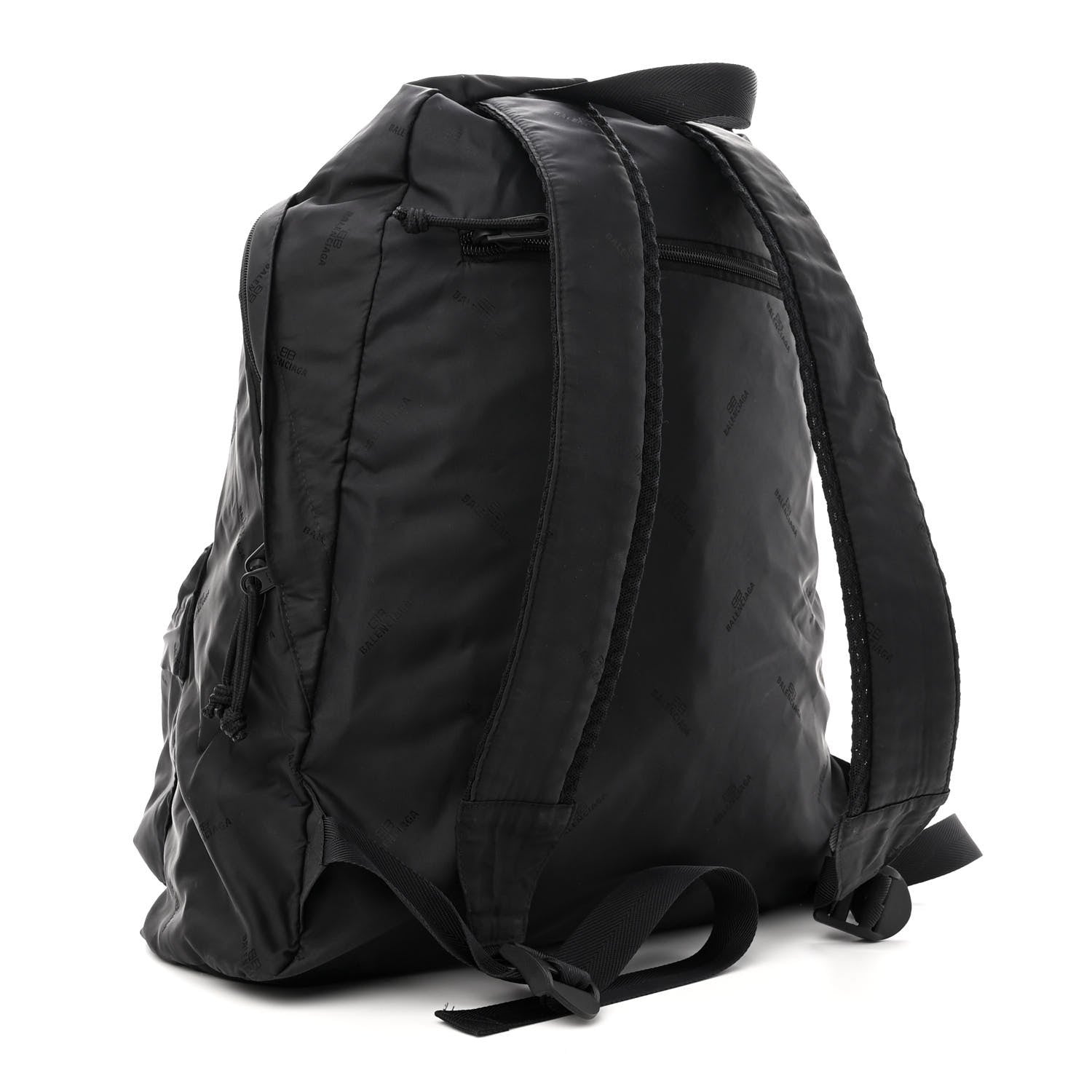 Balenciaga Nylon Allover Logo Backpack Black 2 of 11