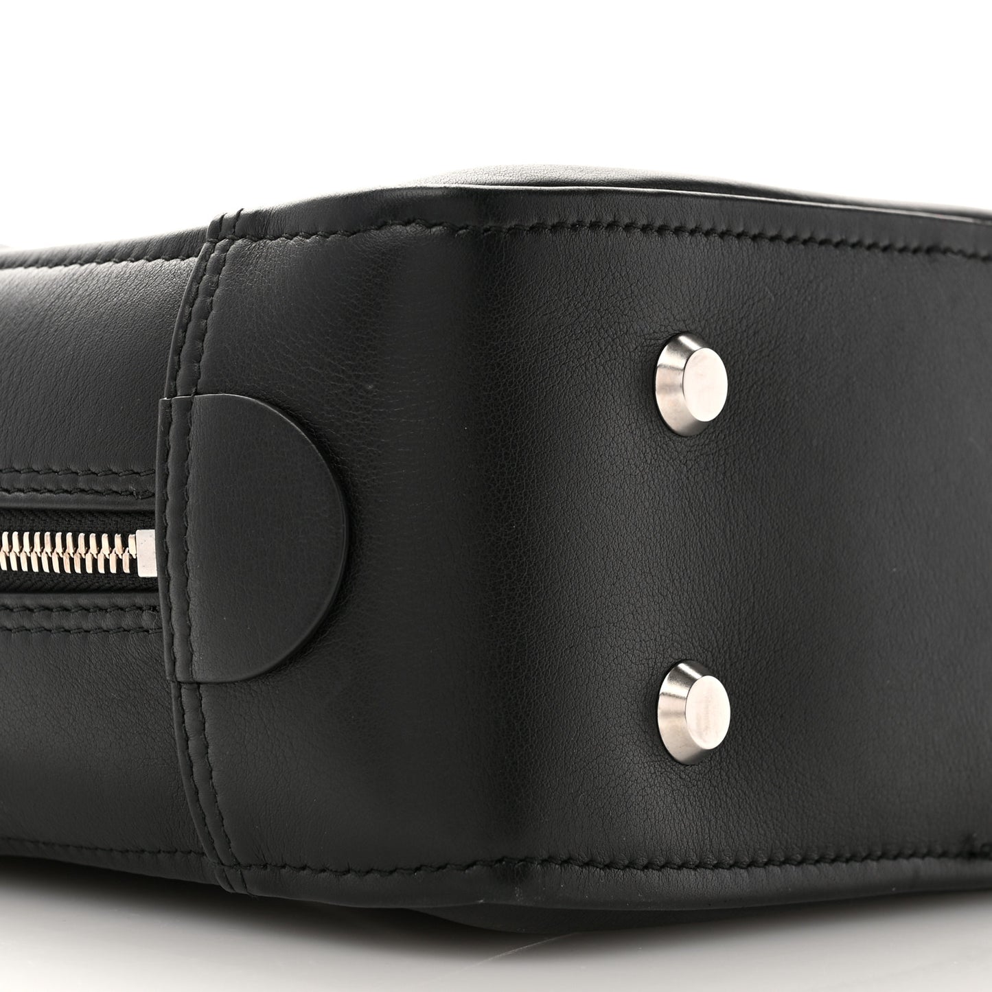 Shiny Day Calfskin XS Triangle Square Bag Black