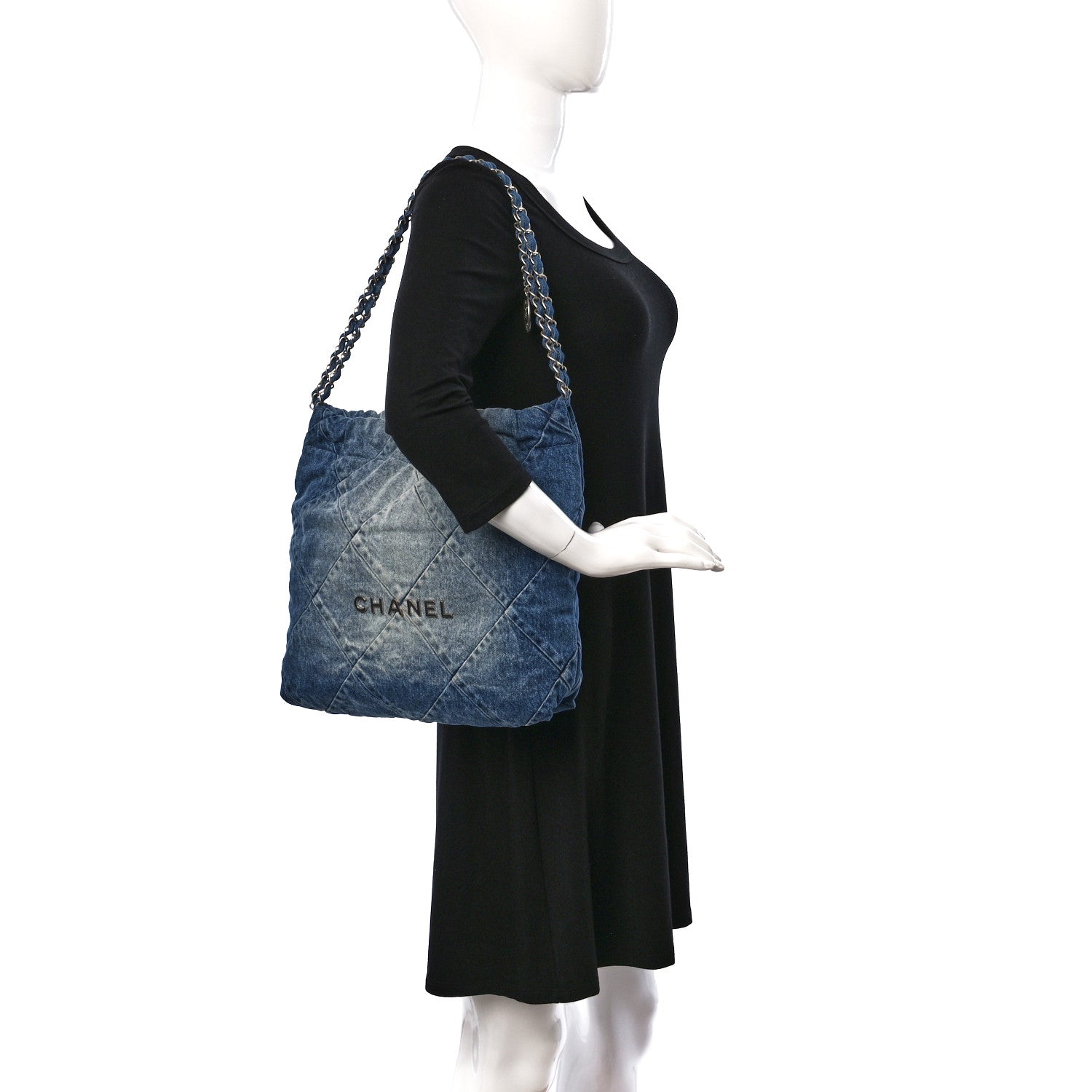Chanel Denim Quilted Small Chanel 22 Blue 2 of 10