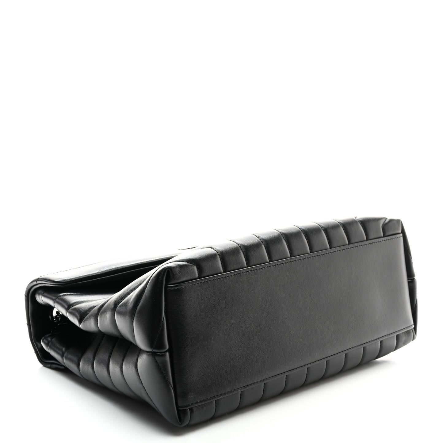 Calfskin Y Quilted Monogram Monochrome Medium Loulou Chain Satchel Black
