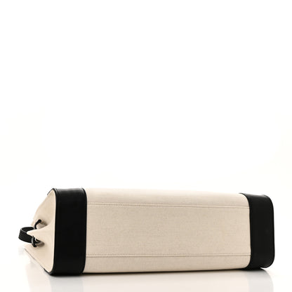 Saint Laurent Canvas Calfskin Large Thin Sac De Jour Naturel Black 4 of 9