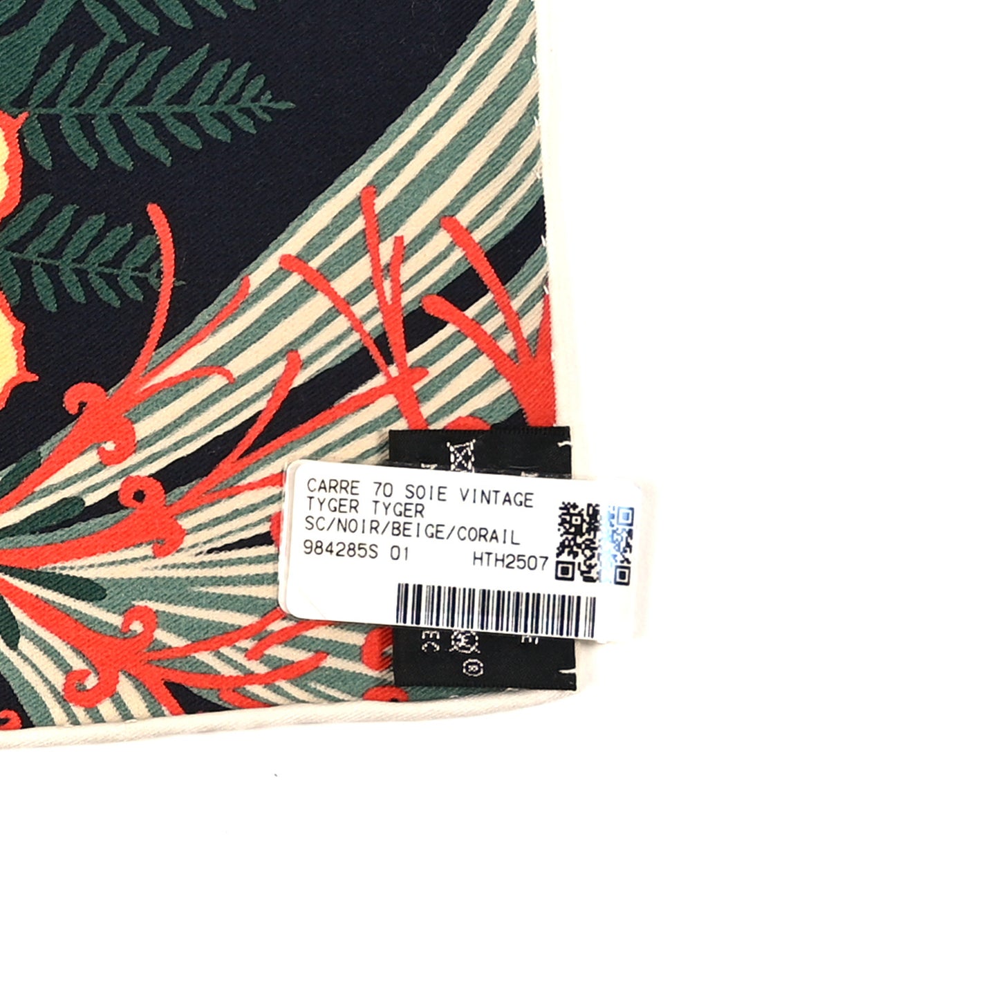 Silk Tyger Tyger Scarf 70 Black Beige Corail