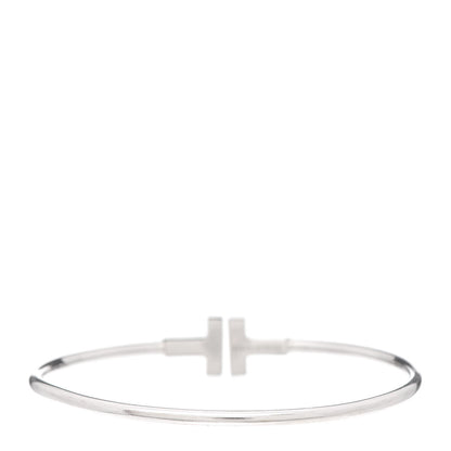 Tiffany 18K White Gold T Wire Bracelet 3 of 5