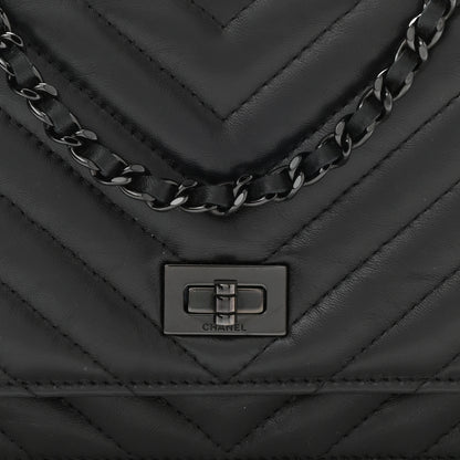Chanel Chevron Reissue Wallet On Chain WOC So Black 9 of 12