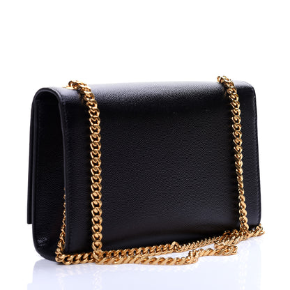 Saint Laurent Grain De Poudre Small Monogram Kate Satchel Black 3 of 10
