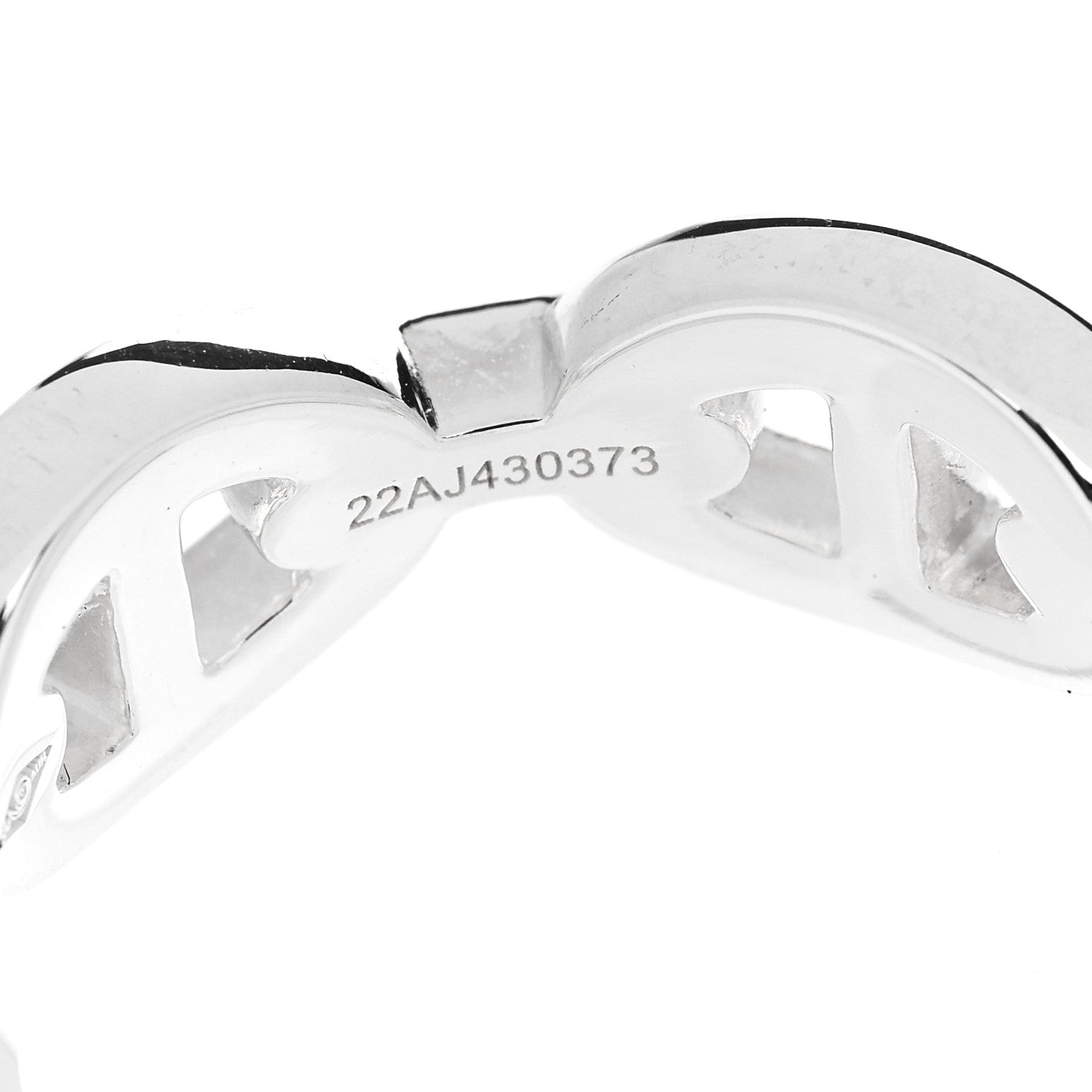 Hermes Sterling Silver PM Chaine d'Ancre Enchainee Band Ring 55 7.25 7 of 9