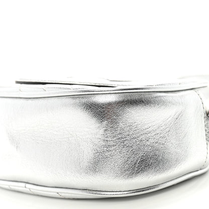 Gucci Metallic Sakai Be Green Calfskin Diagonal Stitched Mini Blondie Shoulder Bag Silver 10 of 10