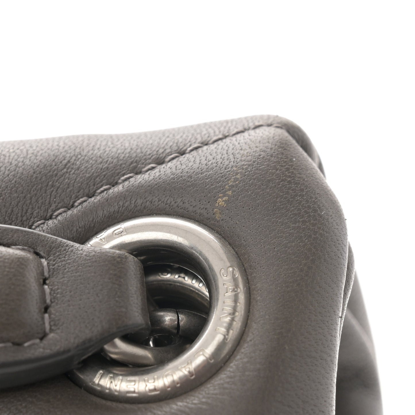 Lambskin Quilted Small Loulou Puffer Monogram Chain Satchel Storm
