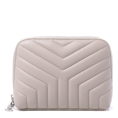 Saint Laurent Lambskin Matelasse Cosmetic Case Ivory 1 of 10