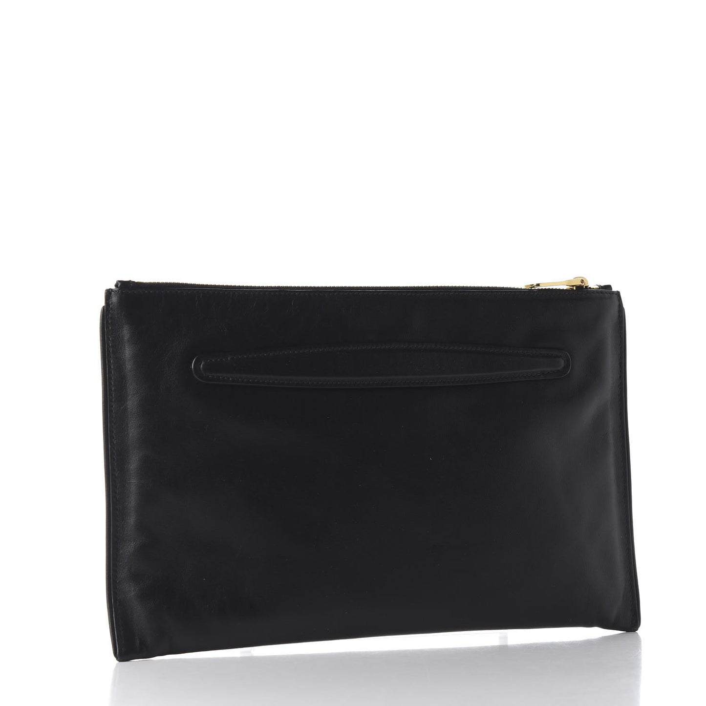 Soft Calf Studded Zip Pouch Black