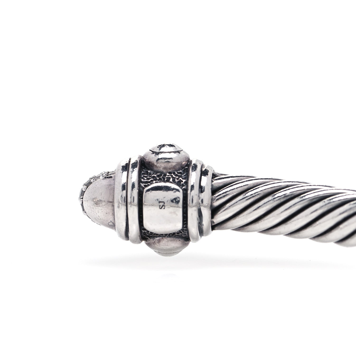 David Yurman Sterling Silver Diamond 5mm Cable Renaissance Bracelet 5 of 6