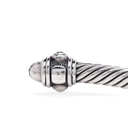 David Yurman Sterling Silver Diamond 5mm Cable Renaissance Bracelet 5 of 6