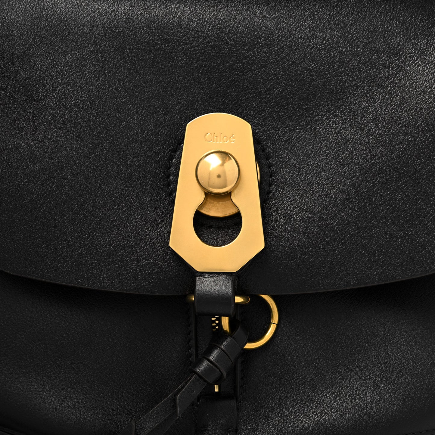 Calfskin Medium Owen Flap Bag Black