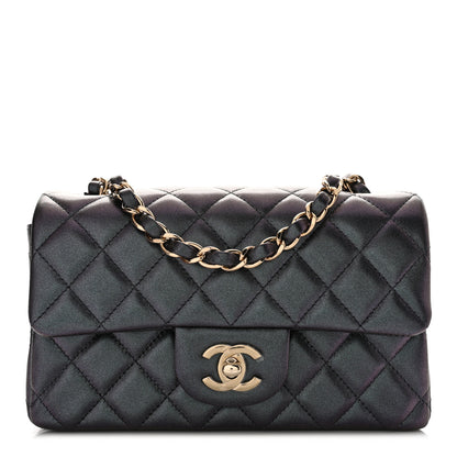 Chanel Iridescent Lambskin Quilted Mini Rectangular Flap Black 1 of 10