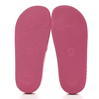 Gucci Rubber Womens Logo Slide Sandals 36 Fuchsia 5 of 9
