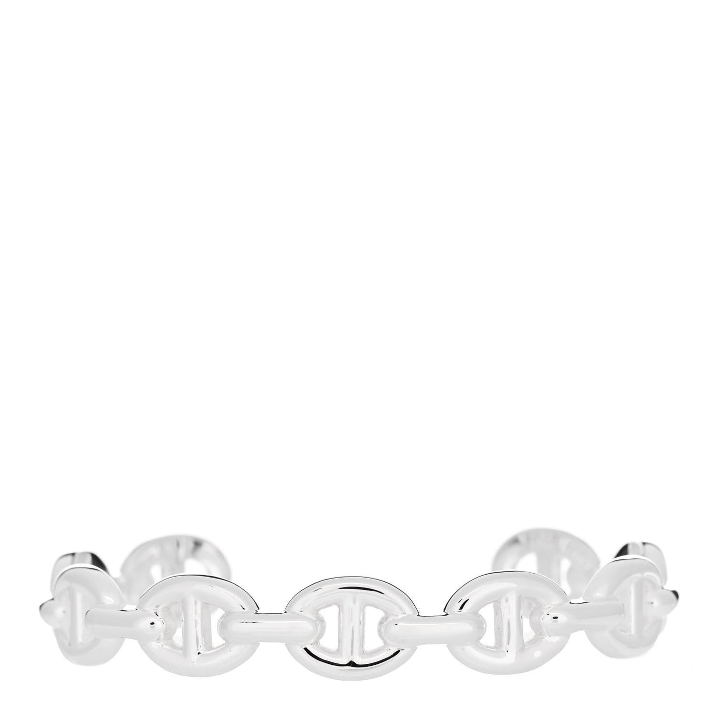 Sterling Silver MM Chaine d'Ancre Enchainee Cuff Bracelet SH