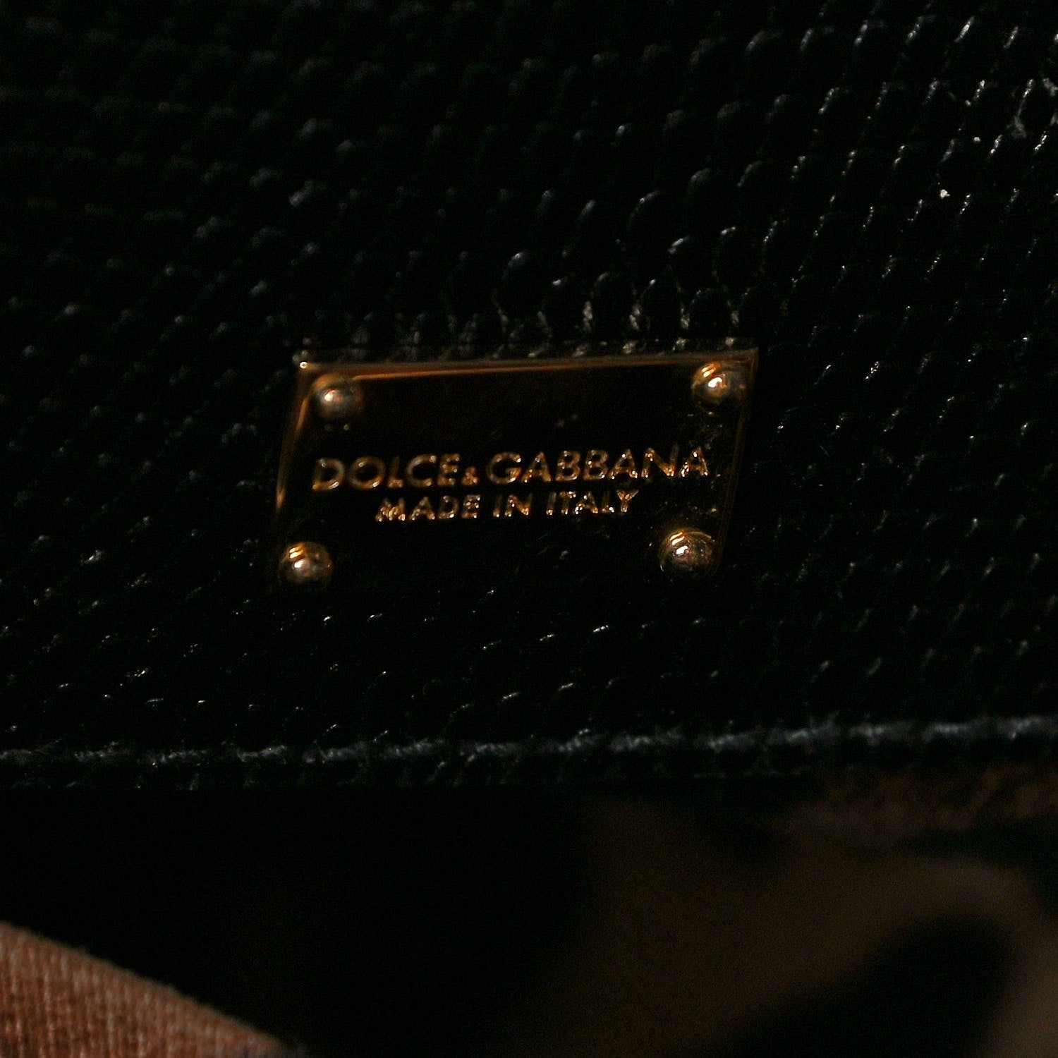Dolce & Gabbana Lizard Calfskin Embossed Medium Monica Top Handle Bag Black 6 of 12