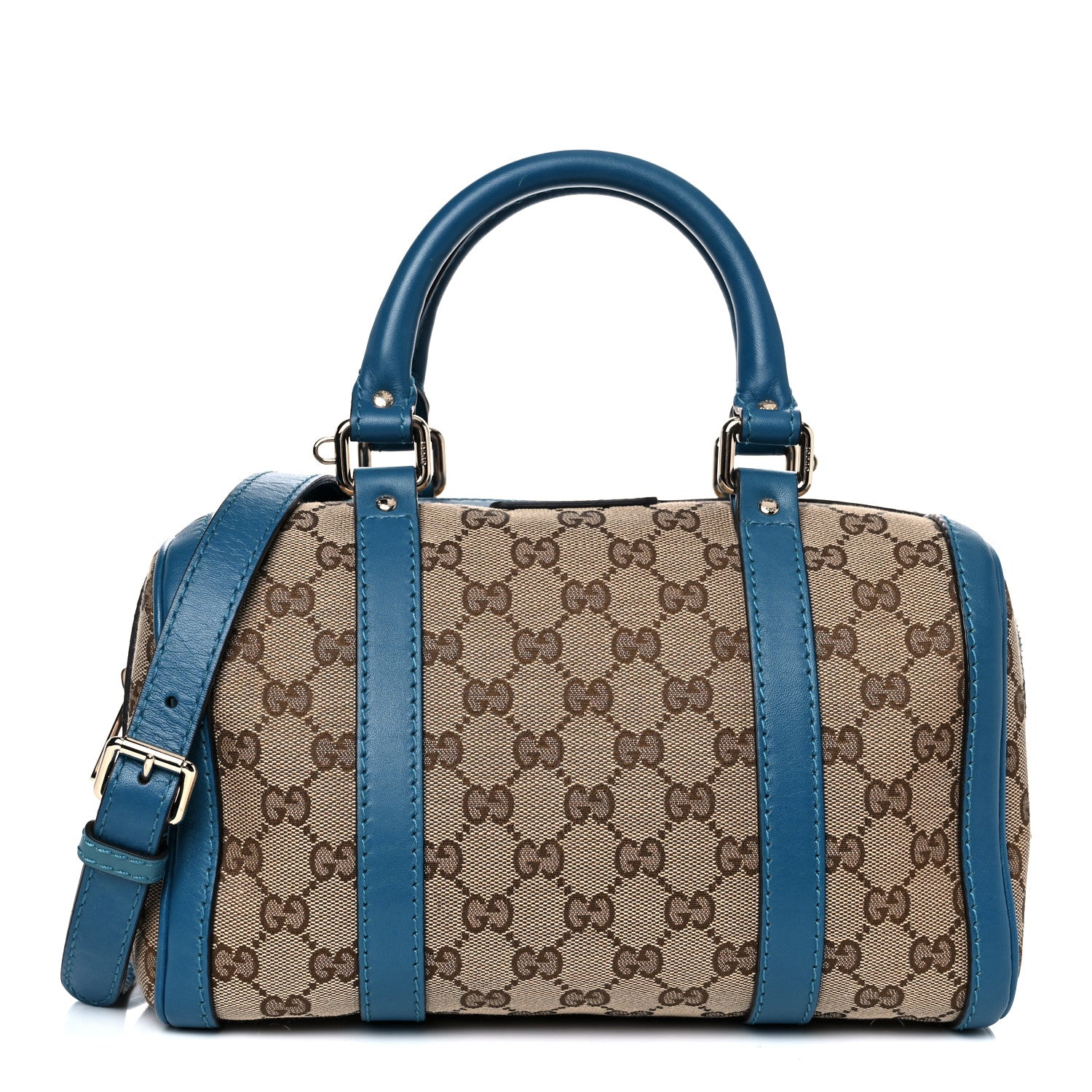 Gucci Monogram Small Boston Beige Deep Cobalt 1 of 9