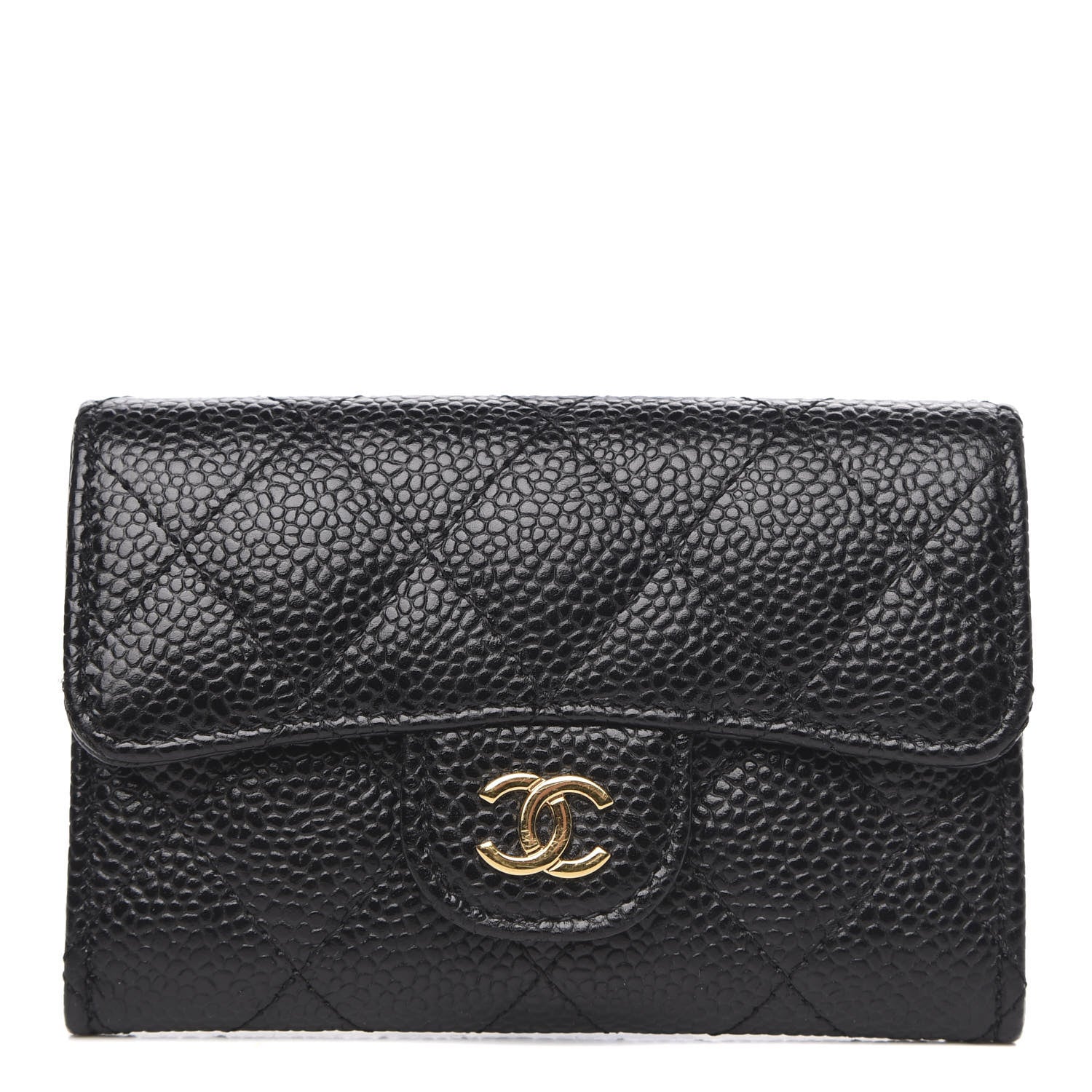Chanel Caviar Quilted Flap Card Holder Black 1 of 9