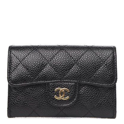 Chanel Caviar Quilted Flap Card Holder Black 1 of 9